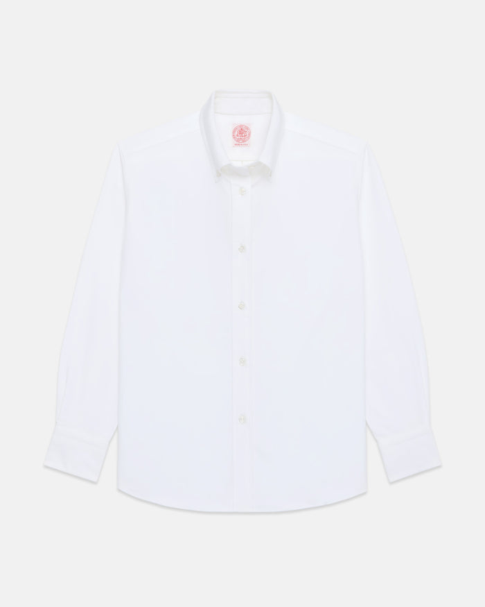 Made-in-USA Women's White Oxford Cloth Button Down Sport Shirt