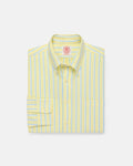 Made-in-USA Yellow, Blue & White Stripe Oxford Cloth Sport Shirt - Classic Fit