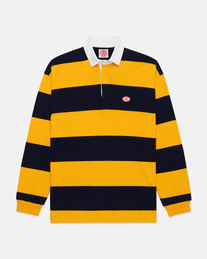 Made-in-USA Yellow & Navy Guard Stripe J. Press Seal Cotton Rugby