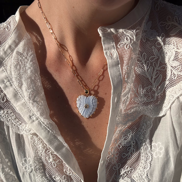Malene Blue Lace Heart Bail