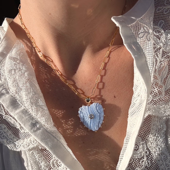 Malene Blue Lace Heart Bail