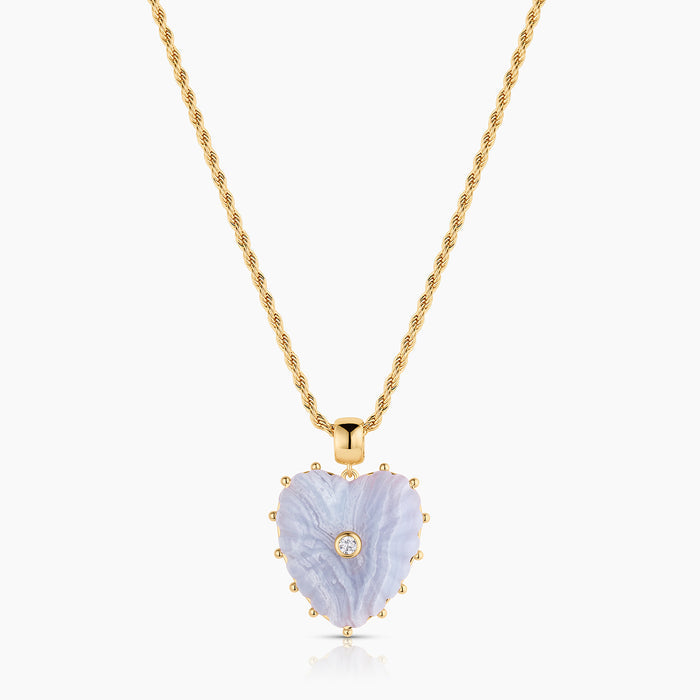 Malene Blue Lace Heart Bail