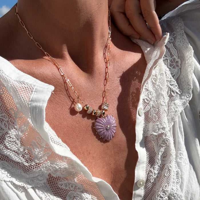 Malene Purple Mica Heart Bail
