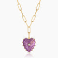 Malene Purple Mica Heart Clip Necklace