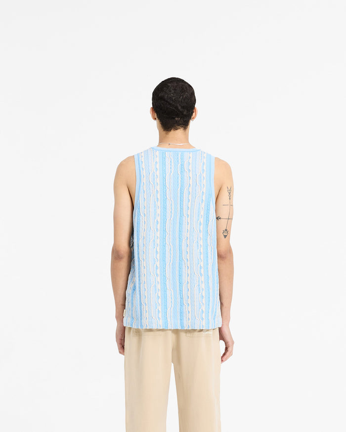 Mixed Knit Vest - Royal Blue