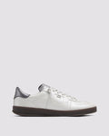 Side angle of white sneakers