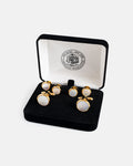 Mother of Pearl and Gold Cufflink And Stud Set