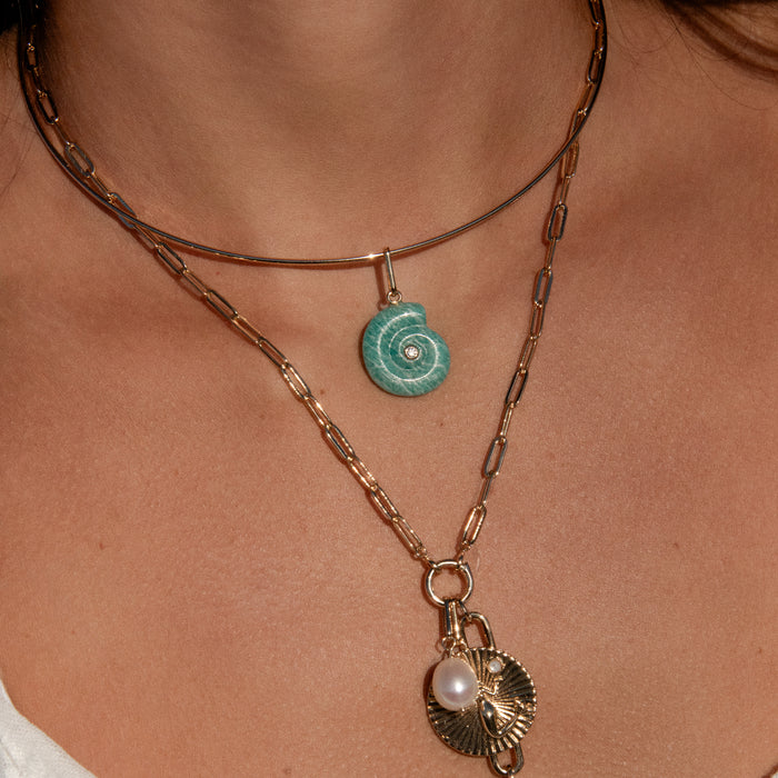 Nautilus Amazonite Spiral Shell