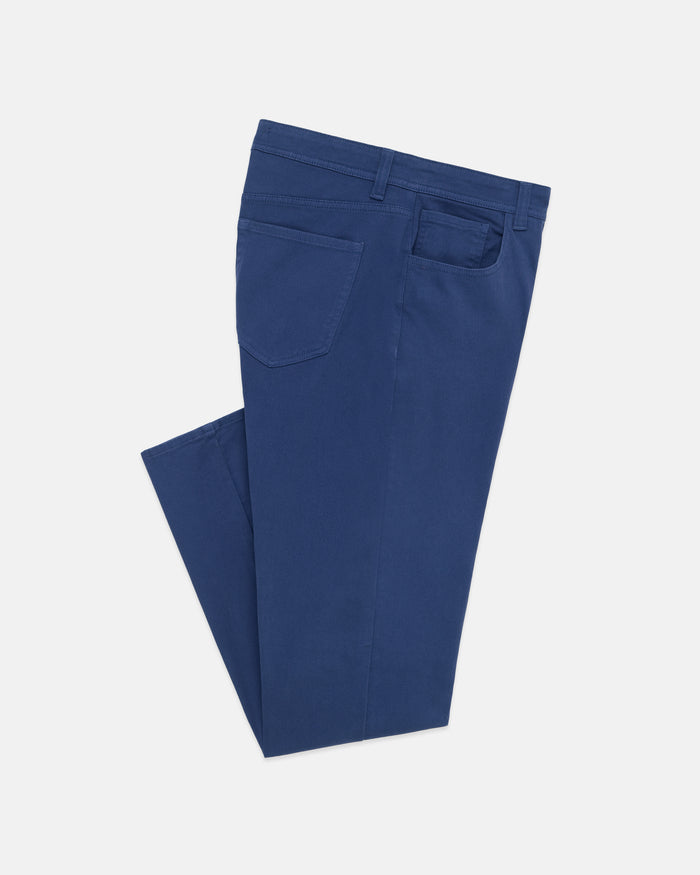 Navy 5-Pocket Cotton Twill Pant