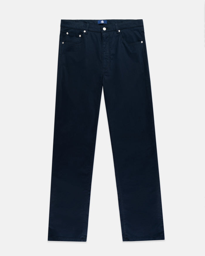 Navy 5-Pocket Stretch Twill Pant