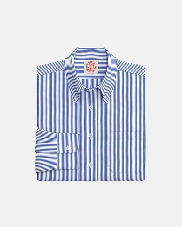 Navy Bengal Stripe Button Down Custom Shirt