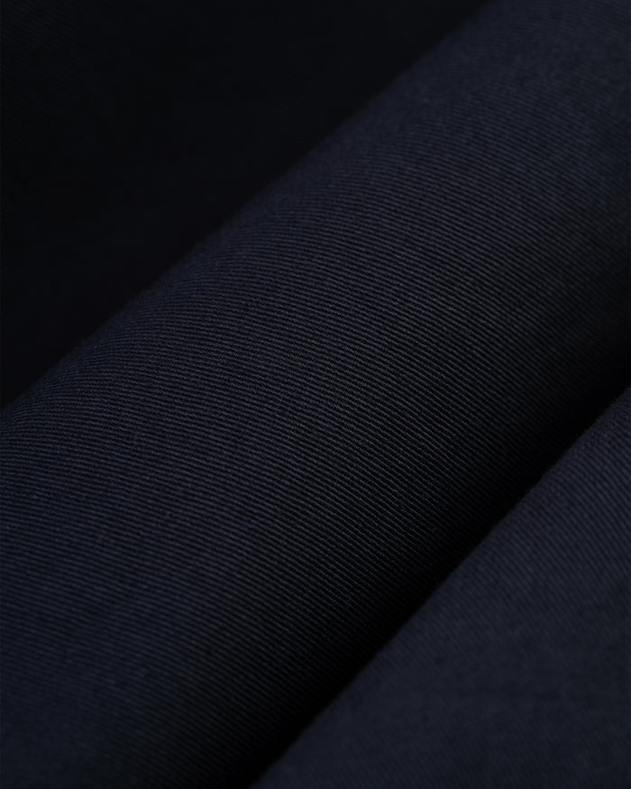 Navy Cinch-Back Cotton Chino Trouser - Trim Fit