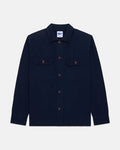 Navy Cotton Canvas Overshirt - Trim Fit