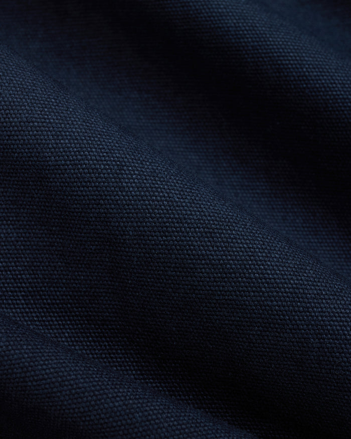 Navy Cotton Canvas Overshirt - Trim Fit