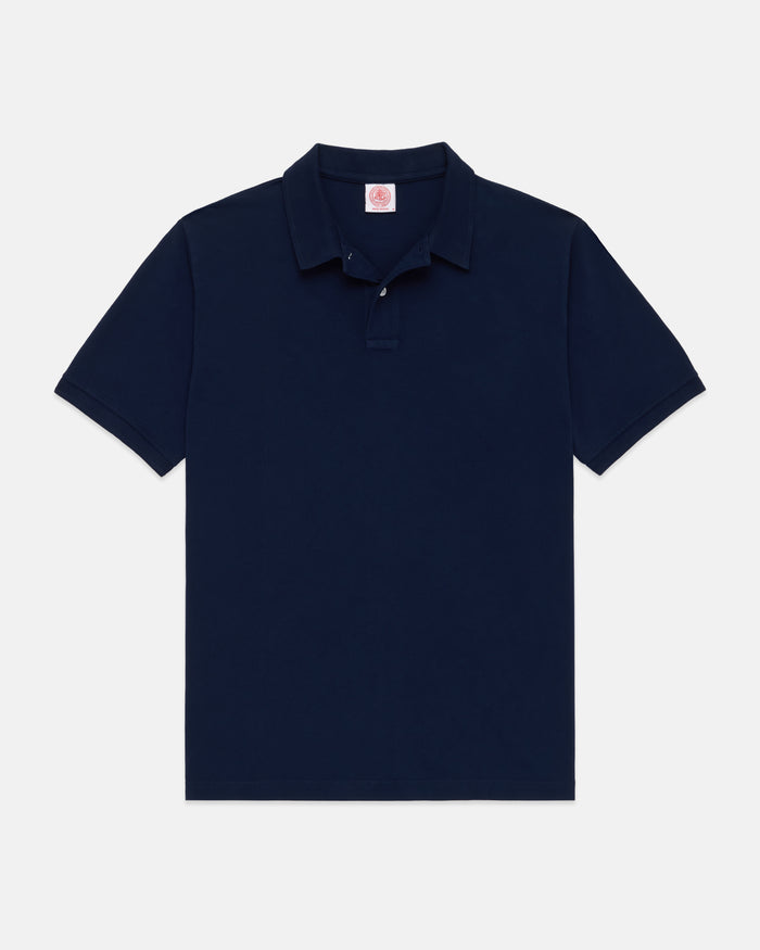 Navy Cotton Pique Polo