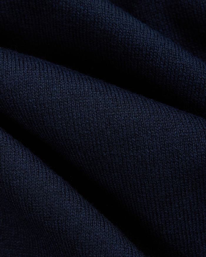 Navy Cotton-Wool Crewneck Sweatshirt - Trim Fit