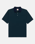 Navy & Green Cotton Jersey Micro-Stripe Polo - Classic Fit