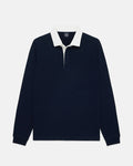 Navy High-Twist Cotton Rugby Sweater