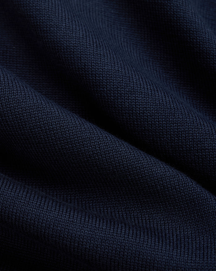 Navy High-Twist Cotton Rugby Sweater
