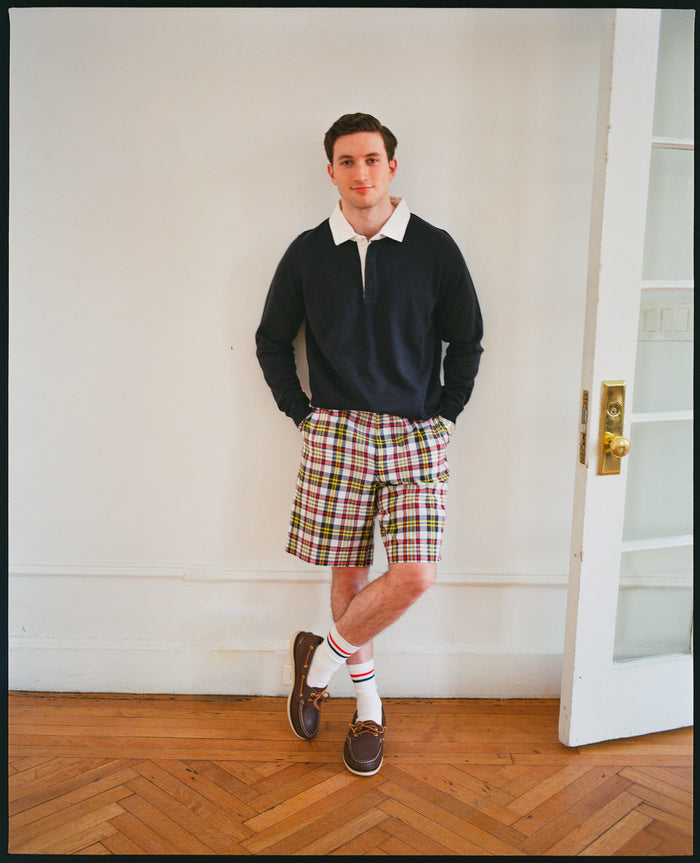 Navy High-Twist Cotton Rugby Sweater