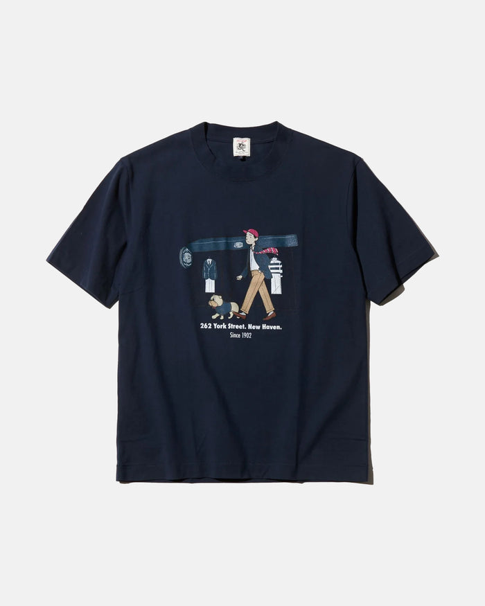 Navy "Ivy Boy on York Street" Crew Neck T Shirt - Trim Fit