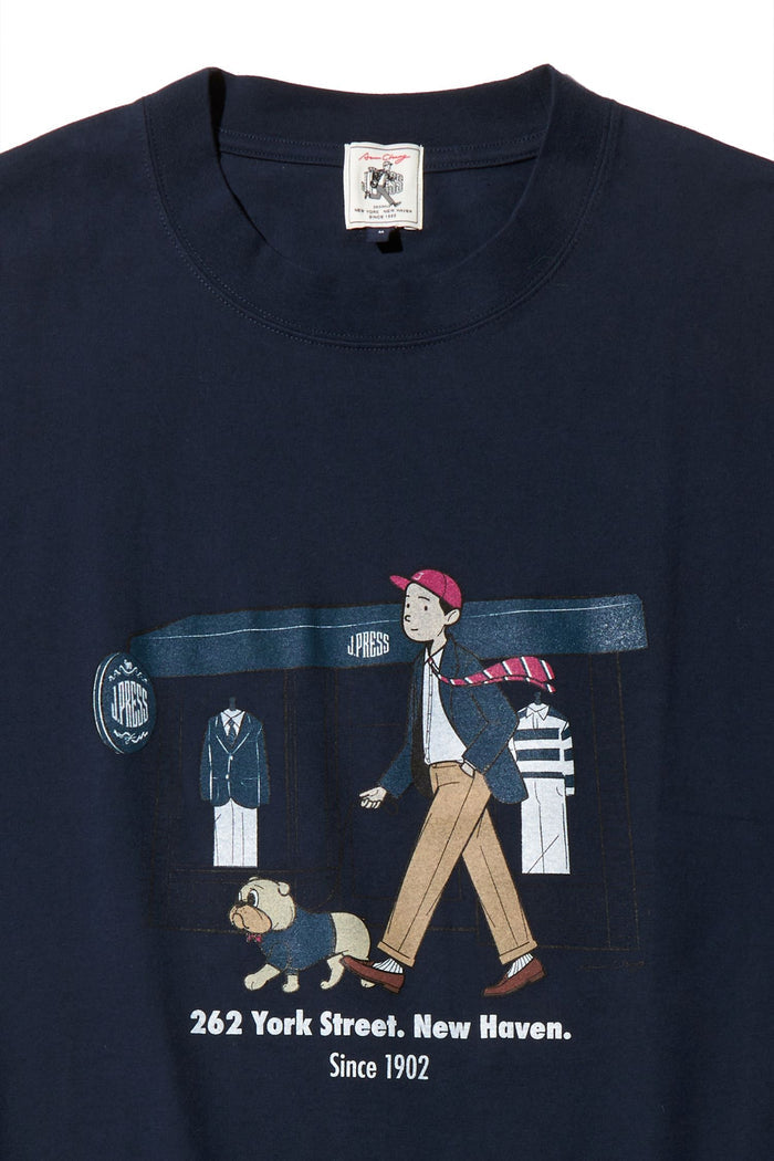 Navy "Ivy Boy on York Street" Crew Neck T Shirt - Trim Fit