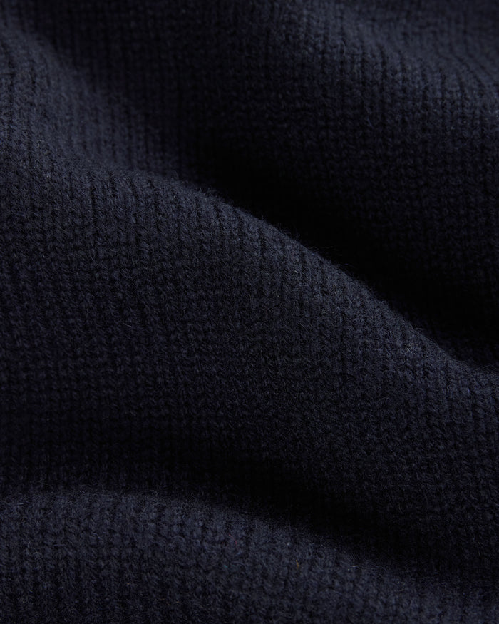Navy Lambswool Cardigan Sweater