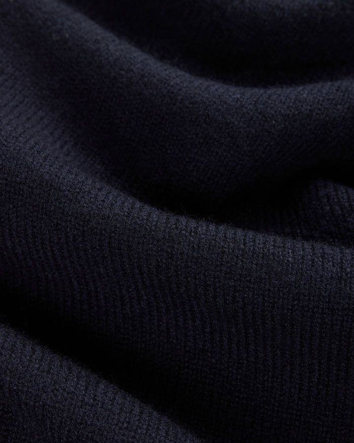 Navy Lambswool Quarter Zip-up Sweater