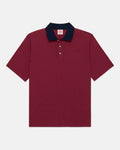 Navy & Red Cotton Jersey Micro-Stripe Polo - Classic Fit