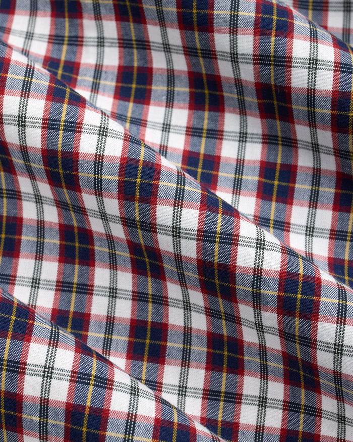 Navy & White Mini-check Sport Shirt - Trim Fit