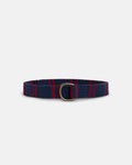 Navy with Crimson Regimental Stripe D-Ring Belt
