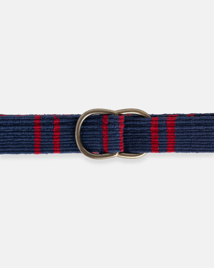 Navy with Crimson Regimental Stripe D-Ring Belt