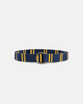 Navy with Gold Regimental Stripe D-Ring Belt