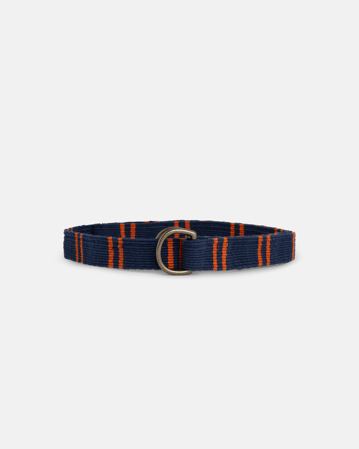 Navy with Orange Regimental Stripe D-Ring Belt