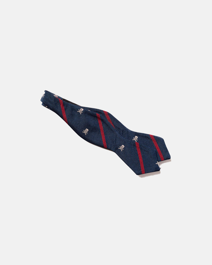 Navy with Red Skull and Bones Club Bow Tie