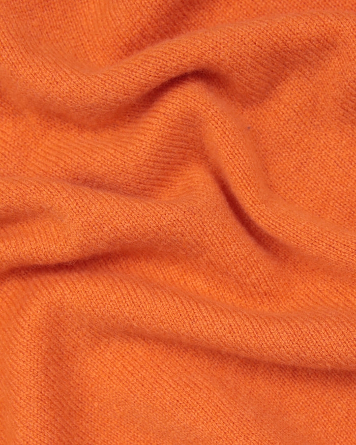 Orange Lambswool Quarter Zip-up Sweater