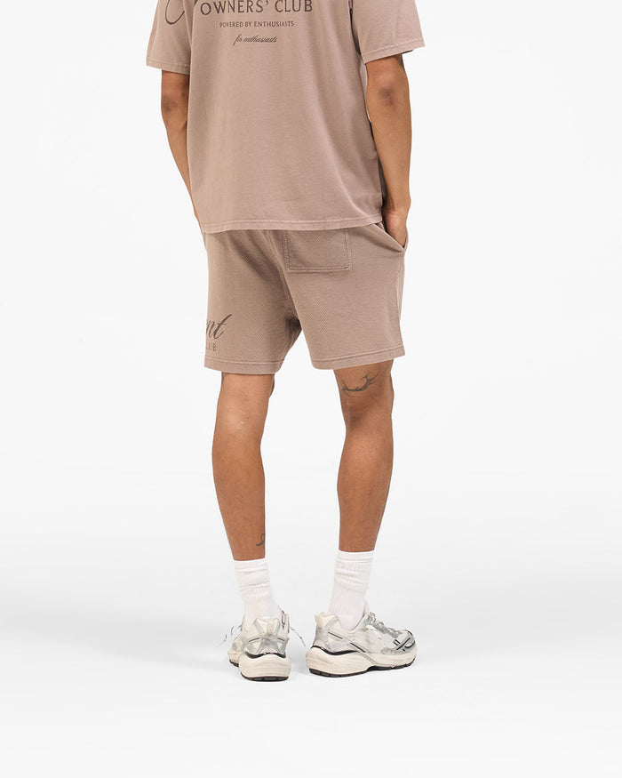 Owners Club Script Mesh Shorts - Truffle
