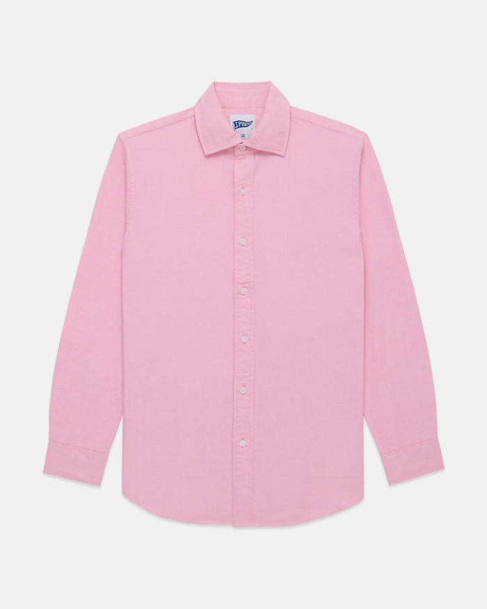 Pink Enzyme-Washed Oxford Spread Collar Shirt - Trim Fit