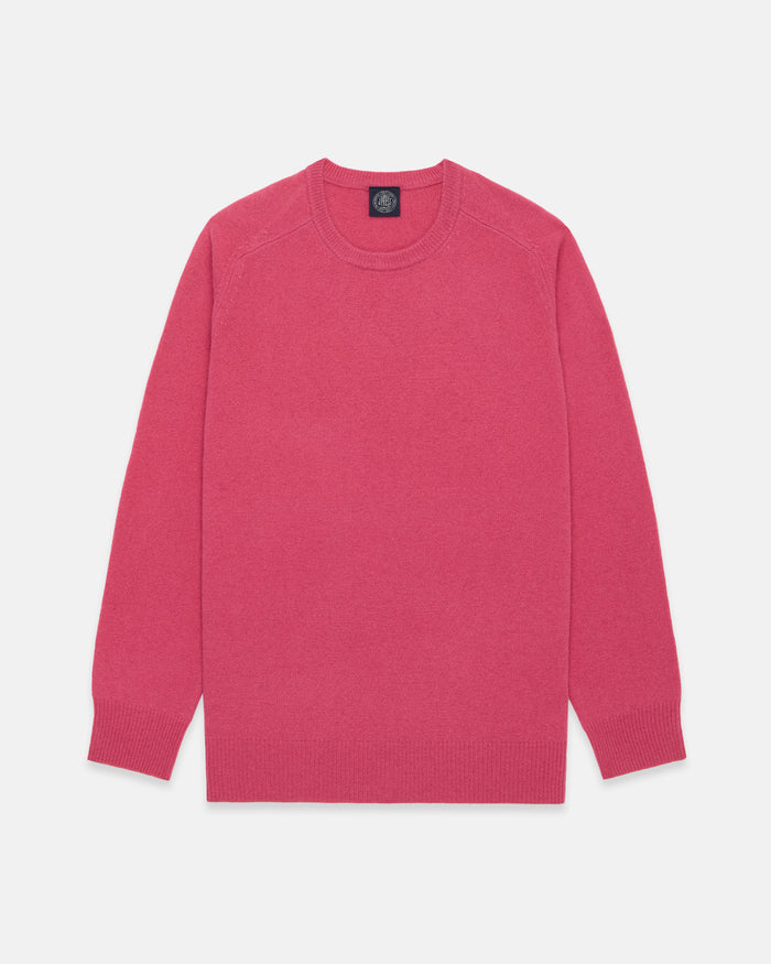 Pink Lambswool Crewneck Sweater
