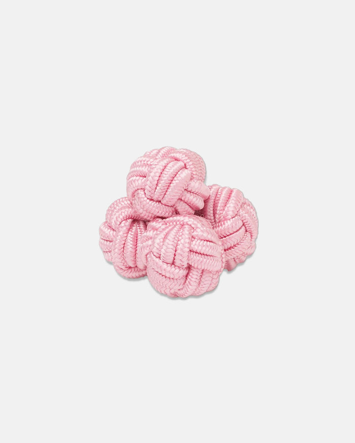 Pink Monkey's Fist Silk Knot Cufflinks