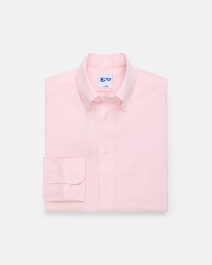 Pink Pinpoint Oxford Button Down Collar Shirt - Trim Fit