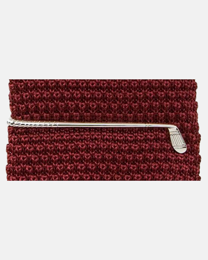 Polished Silver Plate Golf Club Tie Bar