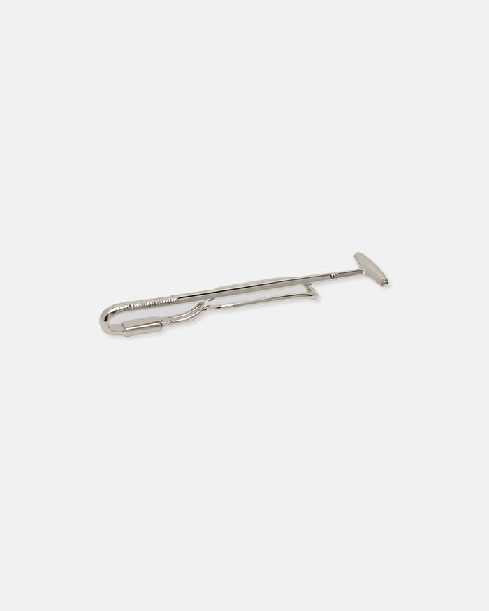 Polished Silver Plate Polo Mallet Tie Bar