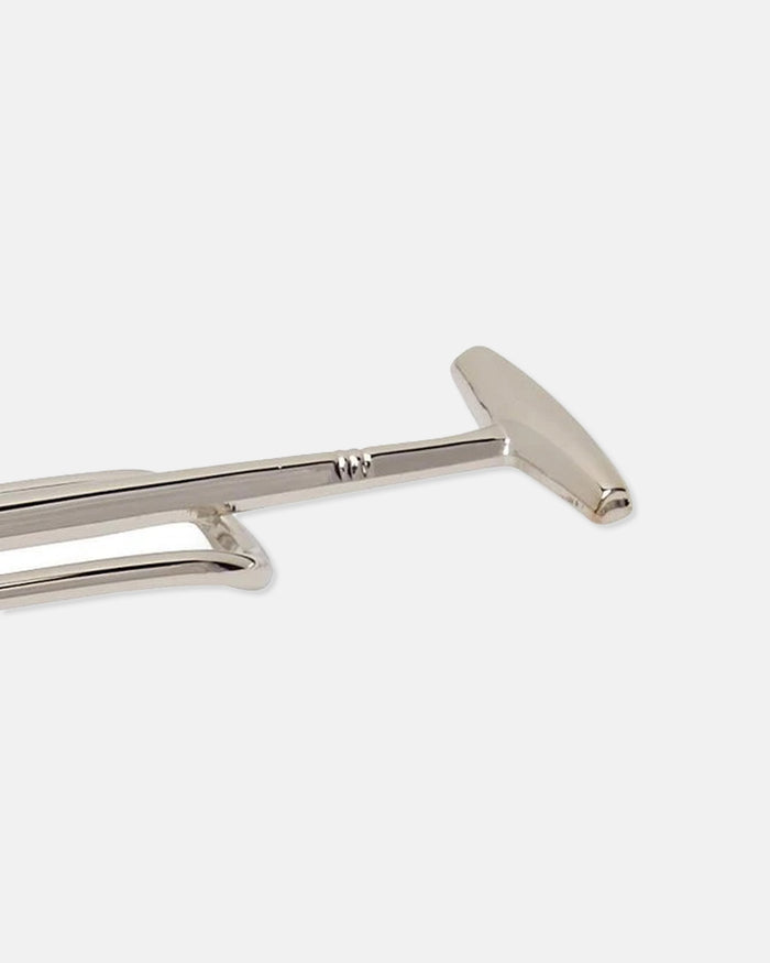 Polished Silver Plate Polo Mallet Tie Bar