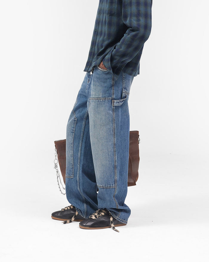 R2 Carpenter Panel Denim - Rinse Blue