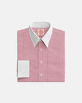 Red Bengal Stripe with White Contrast Point Collar Custom Shirt