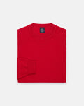 Red Cotton-Wool Crewneck Sweatshirt - Trim Fit