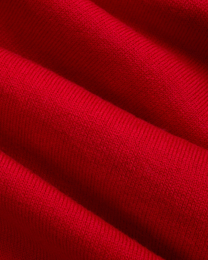 Red Cotton-Wool Crewneck Sweatshirt - Trim Fit