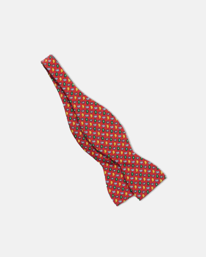 Red & Green Pine Cones Irish Poplin Bow Tie