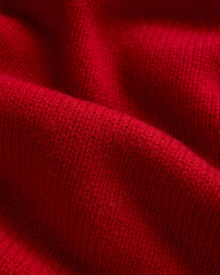 Red Lambswool Cardigan Sweater
